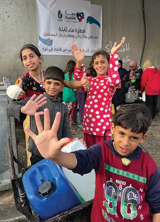 The fixed water point in Rafah